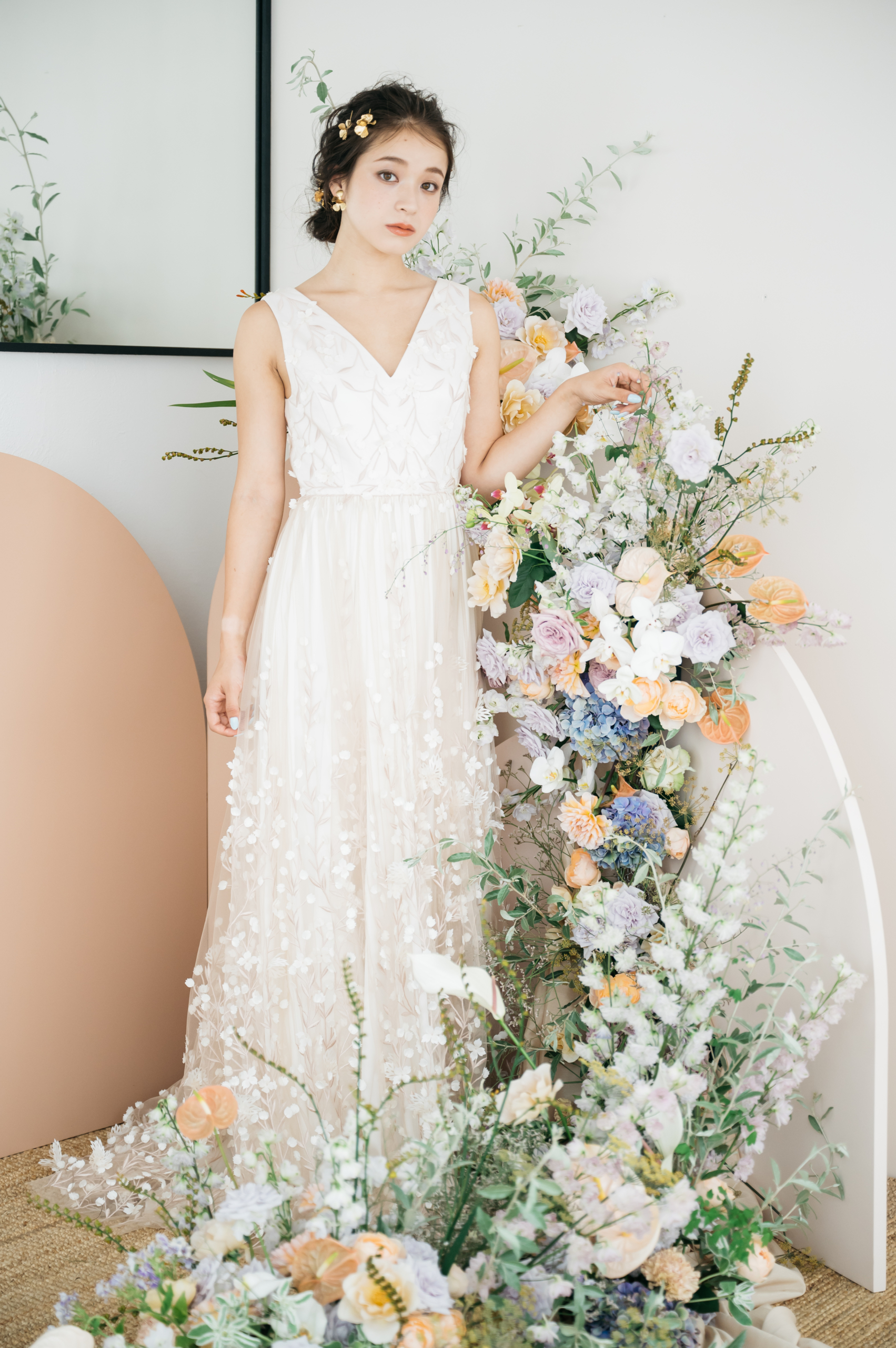 Alexandra Grecco Iris Gown Floral champagne