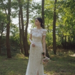 Hermione de Paula WILD ROSE CAP SLEEVE GOWN